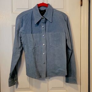 Denim blue suede shirt
